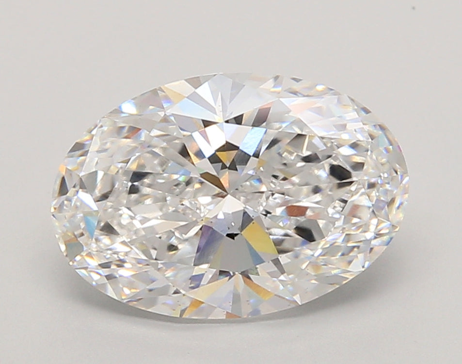 3.54 Carat Oval Shaped, Ideal Cut, D Color, VS2 Clarity, IGI Certified Lab Grown Diamond