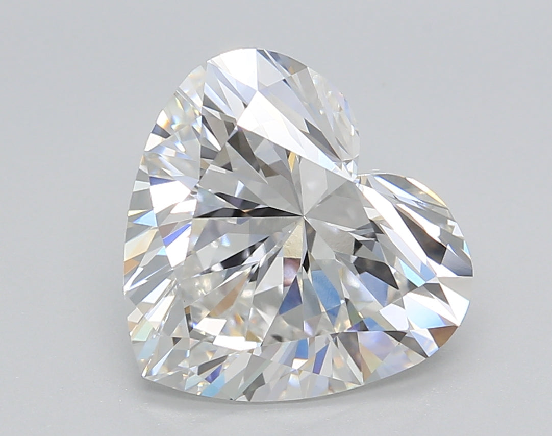 4.02 Carat Heart Shaped, Excellent Cut, F Color, VVS2 Clarity, GIA Certified Lab Grown Diamond
