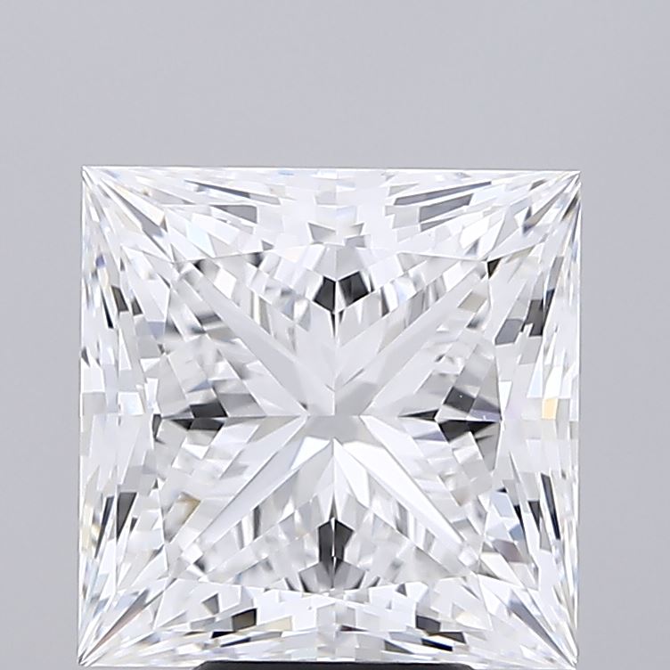 6.27 Carat Princess Shaped, Ideal Cut, E Color, VVS2 Clarity, IGI Certified Lab Grown Diamond