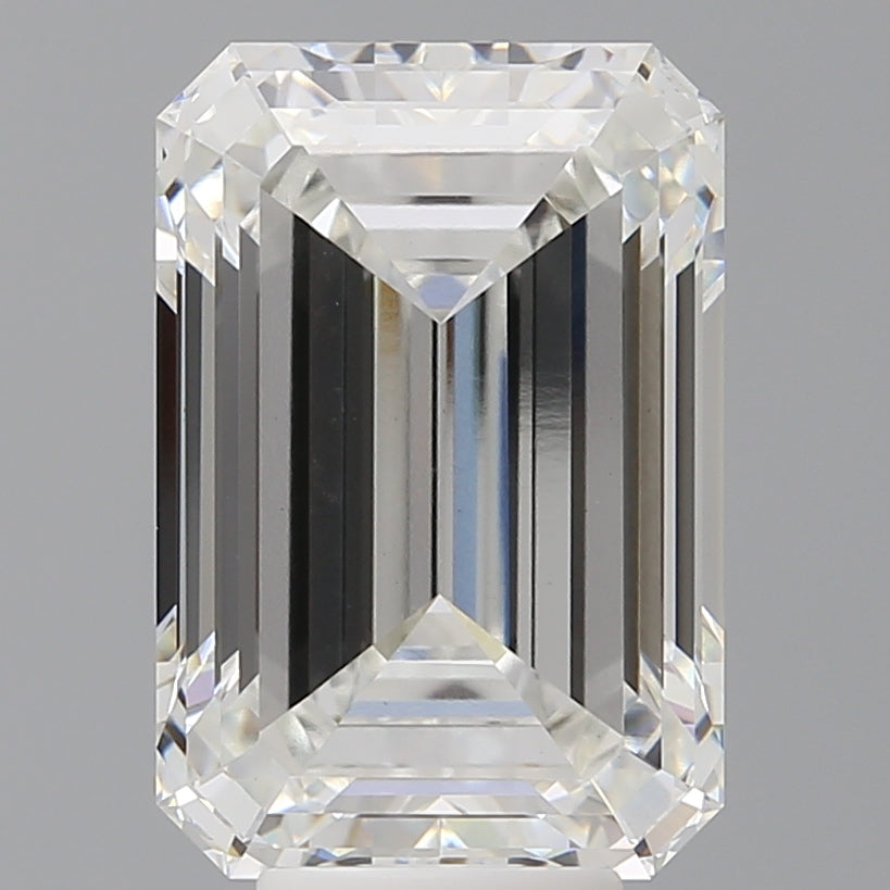 7.60 Carat Emerald Shaped, Ideal Cut, F Color, VVS2 Clarity, IGI Certified Lab Grown Diamond