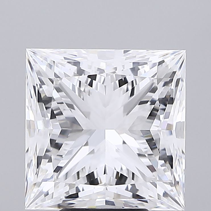 6.54 Carat Princess Shaped, Ideal Cut, E Color, VVS2 Clarity, IGI Certified Lab Grown Diamond