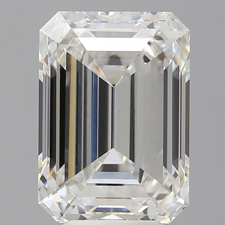 6.08 Carat Emerald Shaped, Ideal Cut, F Color, VVS2 Clarity, IGI Certified Lab Grown Diamond