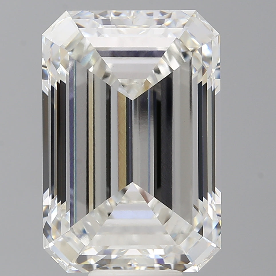 12.55 Carat Emerald Shaped, Ideal Cut, F Color, VVS2 Clarity, IGI Certified Lab Grown Diamond
