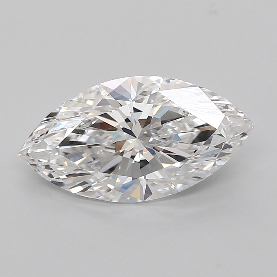 3.08 Carat Marquise Shaped, Ideal Cut, E Color, VVS2 Clarity, IGI Certified Lab Grown Diamond