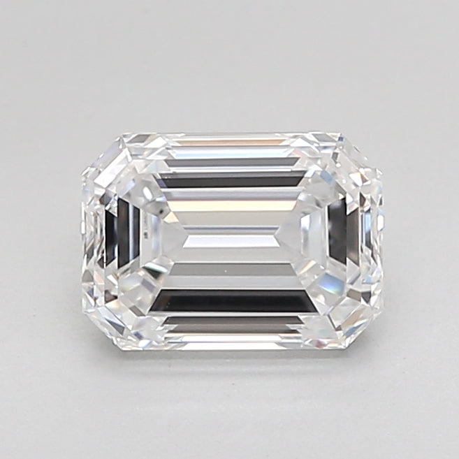 1.60 Carat Emerald Shaped, Ideal Cut, D Color, VVS2 Clarity, IGI Certified Lab Grown Diamond
