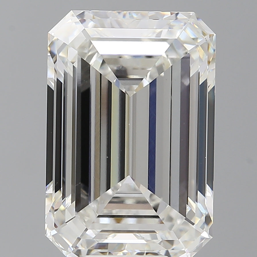 10.10 Carat Emerald Shaped, Ideal Cut, F Color, VVS2 Clarity, IGI Certified Lab Grown Diamond