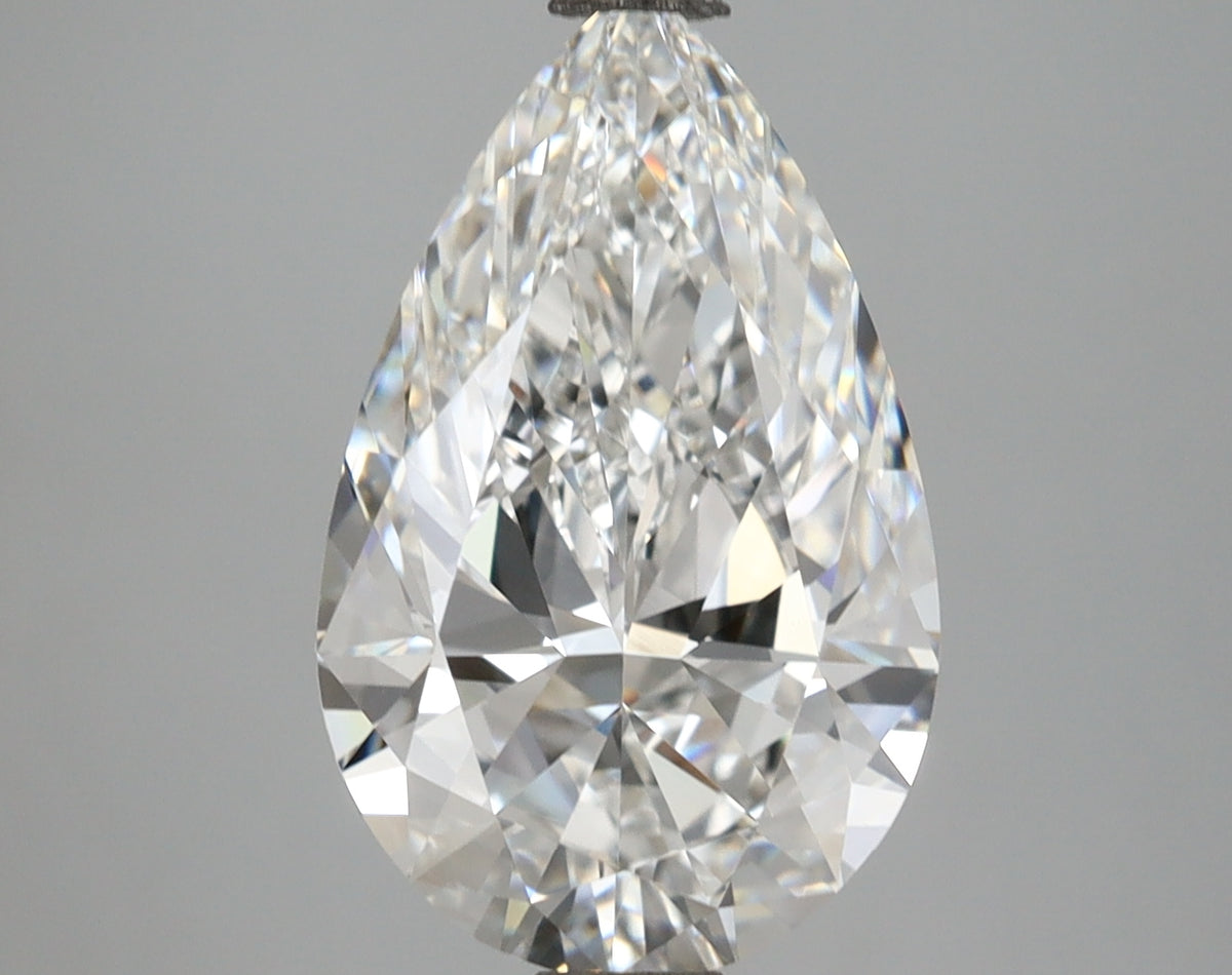 3.23 Carat Pear Shaped, Ideal Cut, F Color, VVS2 Clarity, IGI Certified Lab Grown Diamond
