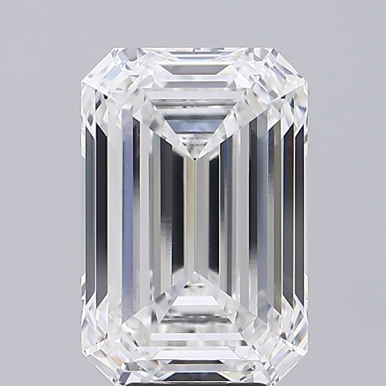 8.12 Carat Emerald Shaped, Ideal Cut, F Color, VVS2 Clarity, IGI Certified Lab Grown Diamond