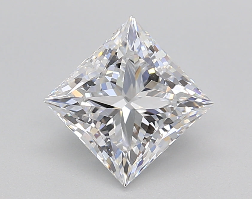 1.55 Carat Princess Shaped, Ideal Cut, D Color, VS1 Clarity, IGI Certified Lab Grown Diamond