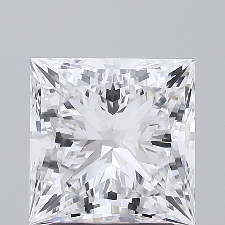 2.04 Carat Princess Shaped, Ideal Cut, D Color, IF Clarity, IGI Certified Lab Grown Diamond