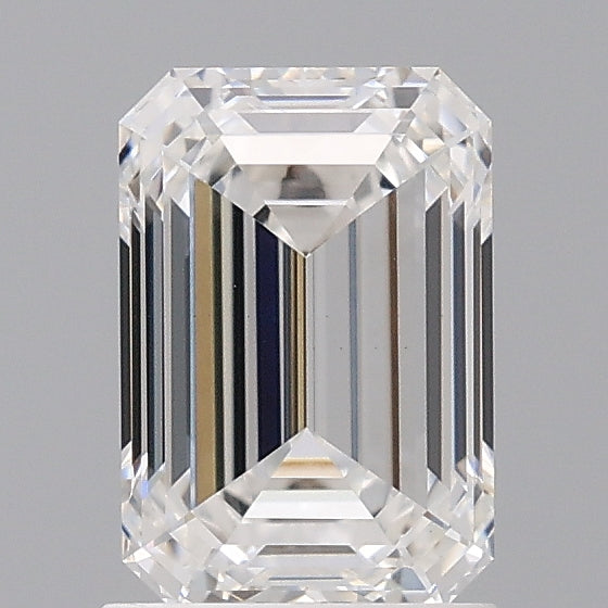 1.60 Carat Emerald Shaped, Ideal Cut, E Color, VVS2 Clarity, IGI Certified Lab Grown Diamond