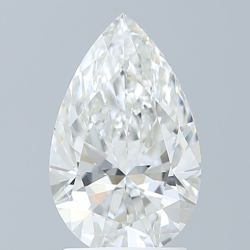 2.18 Carat Pear Shaped, Ideal Cut, F Color, VVS2 Clarity, IGI Certified Lab Grown Diamond