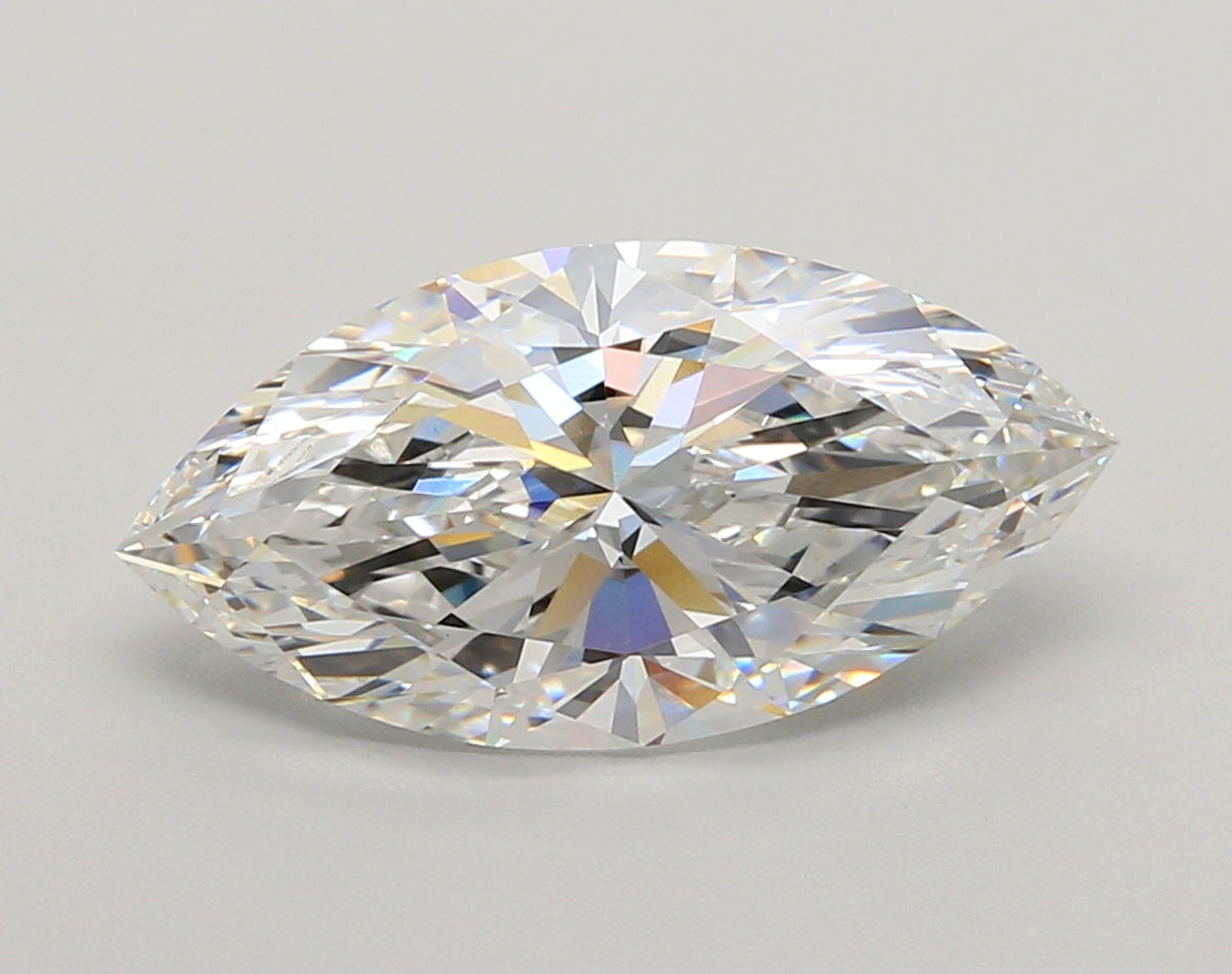 4.01 Carat Marquise Shaped, Ideal Cut, E Color, VVS2 Clarity, IGI Certified Lab Grown Diamond