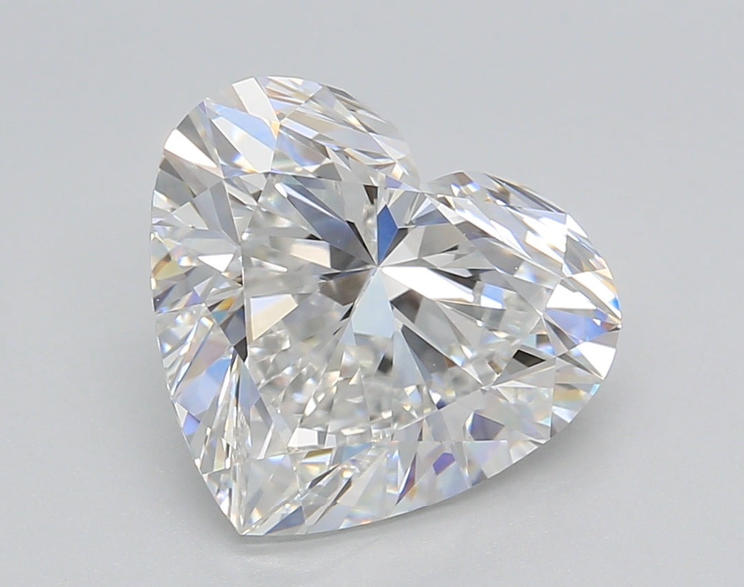 4.00 Carat Heart Shaped, Ideal Cut, F Color, VVS2 Clarity, GIA Certified Lab Grown Diamond