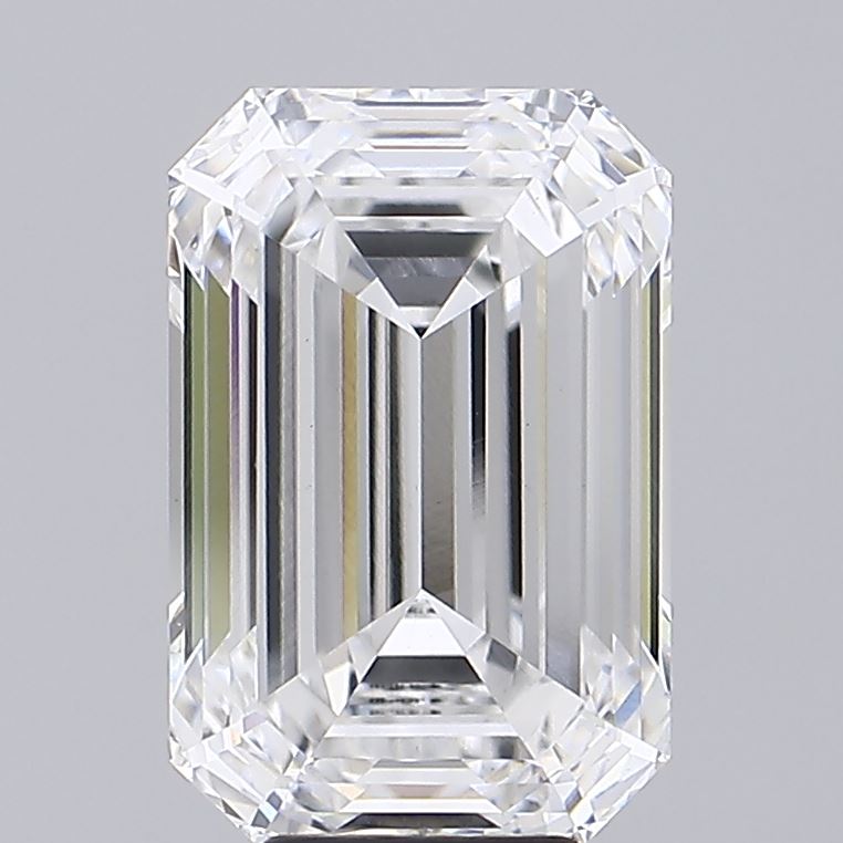 8.26 Carat Emerald Shaped, Ideal Cut, D Color, VS1 Clarity, IGI Certified Lab Grown Diamond
