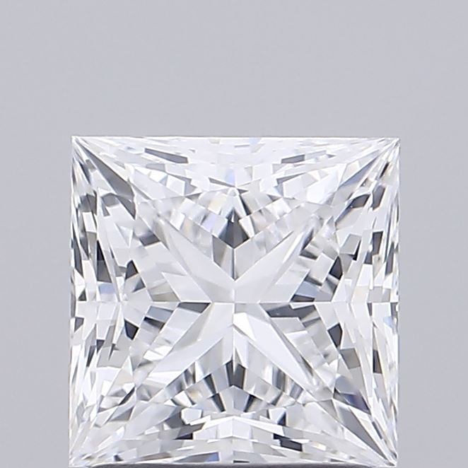 1.56 Carat Princess Shaped, Ideal Cut, D Color, VVS1 Clarity, IGI Certified Lab Grown Diamond