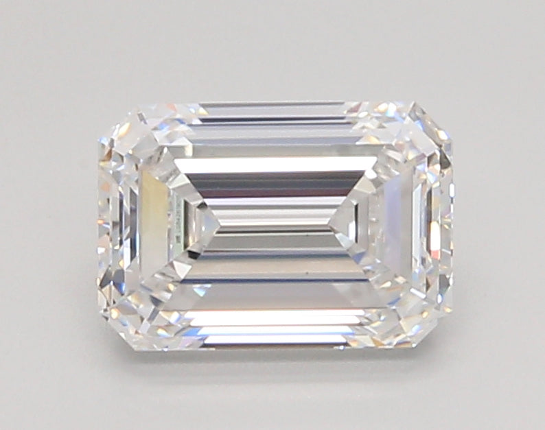 2.05 Carat Emerald Shaped, Ideal Cut, D Color, VVS2 Clarity, IGI Certified Lab Grown Diamond