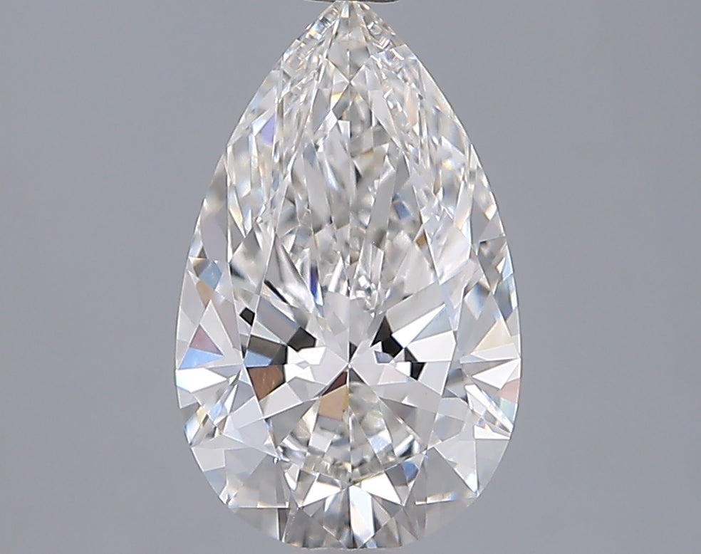 2.02 Carat Pear Shaped, Ideal Cut, F Color, VVS2 Clarity, IGI Certified Lab Grown Diamond