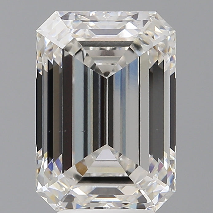 5.02 Carat Emerald Shaped, Ideal Cut, F Color, VVS2 Clarity, IGI Certified Lab Grown Diamond