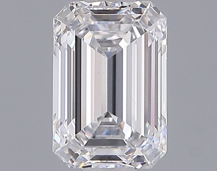 1.55 Carat Emerald Shaped, Ideal Cut, D Color, VVS2 Clarity, IGI Certified Lab Grown Diamond