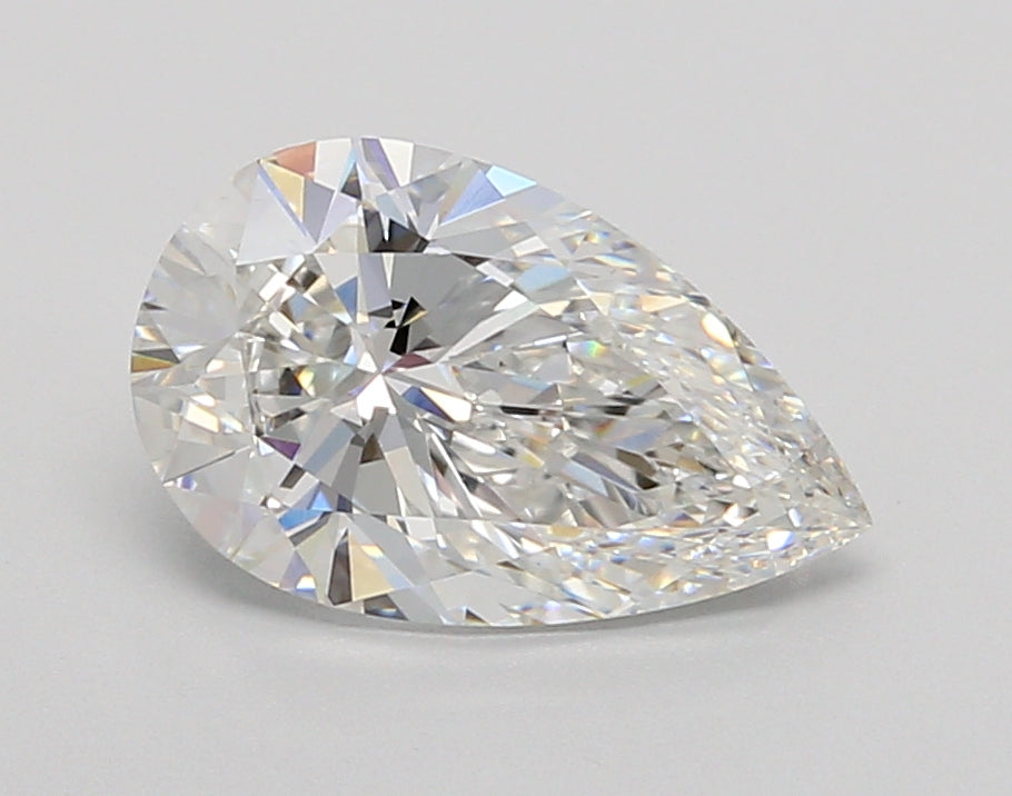 2.06 Carat Pear Shaped, Ideal Cut, F Color, VVS2 Clarity, IGI Certified Lab Grown Diamond