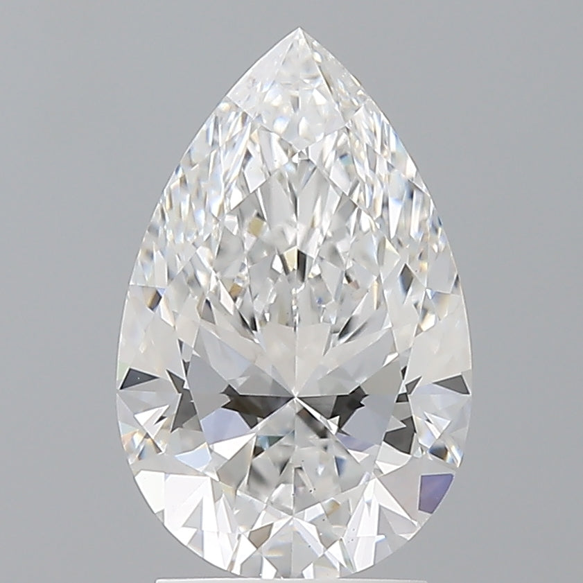 2.59 Carat Pear Shaped, Ideal Cut, E Color, VS1 Clarity, IGI Certified Lab Grown Diamond
