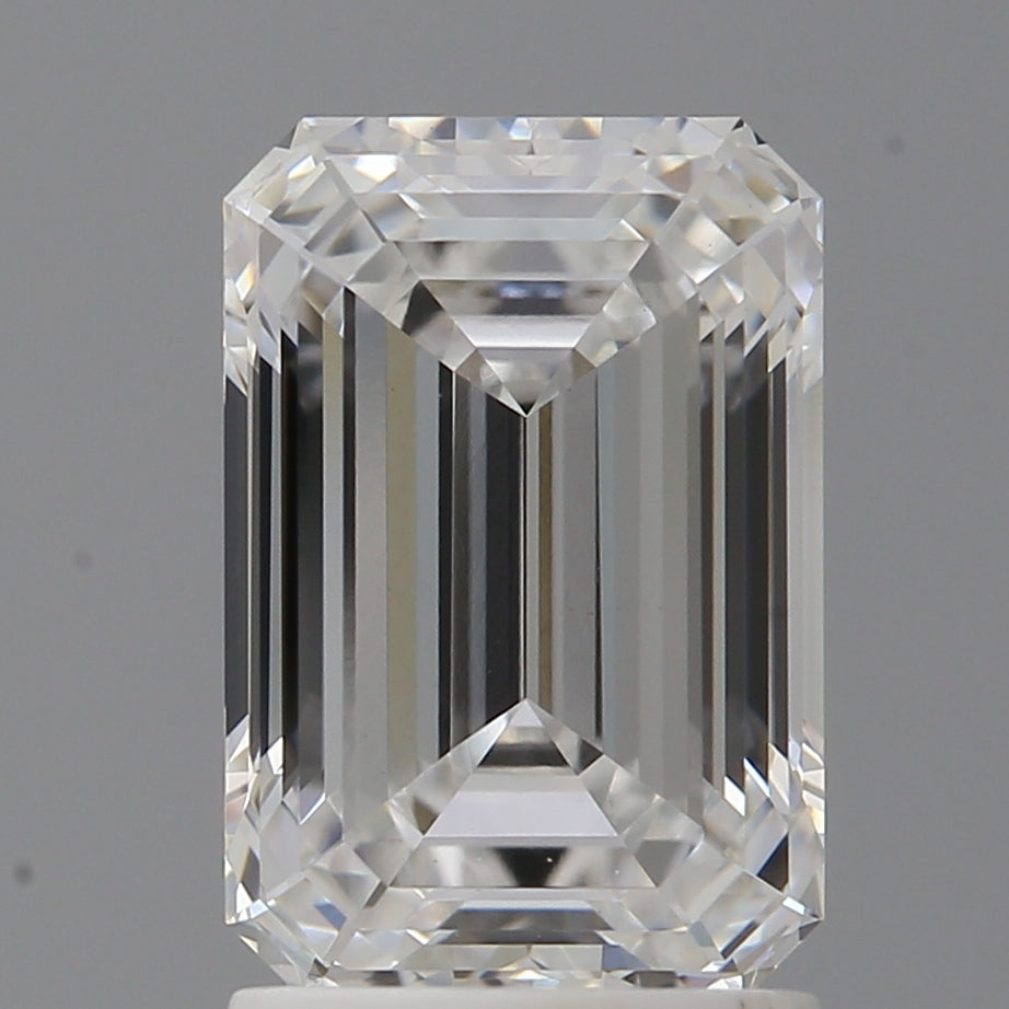 2.10 Carat Emerald Shaped, Ideal Cut, D Color, VVS2 Clarity, IGI Certified Lab Grown Diamond