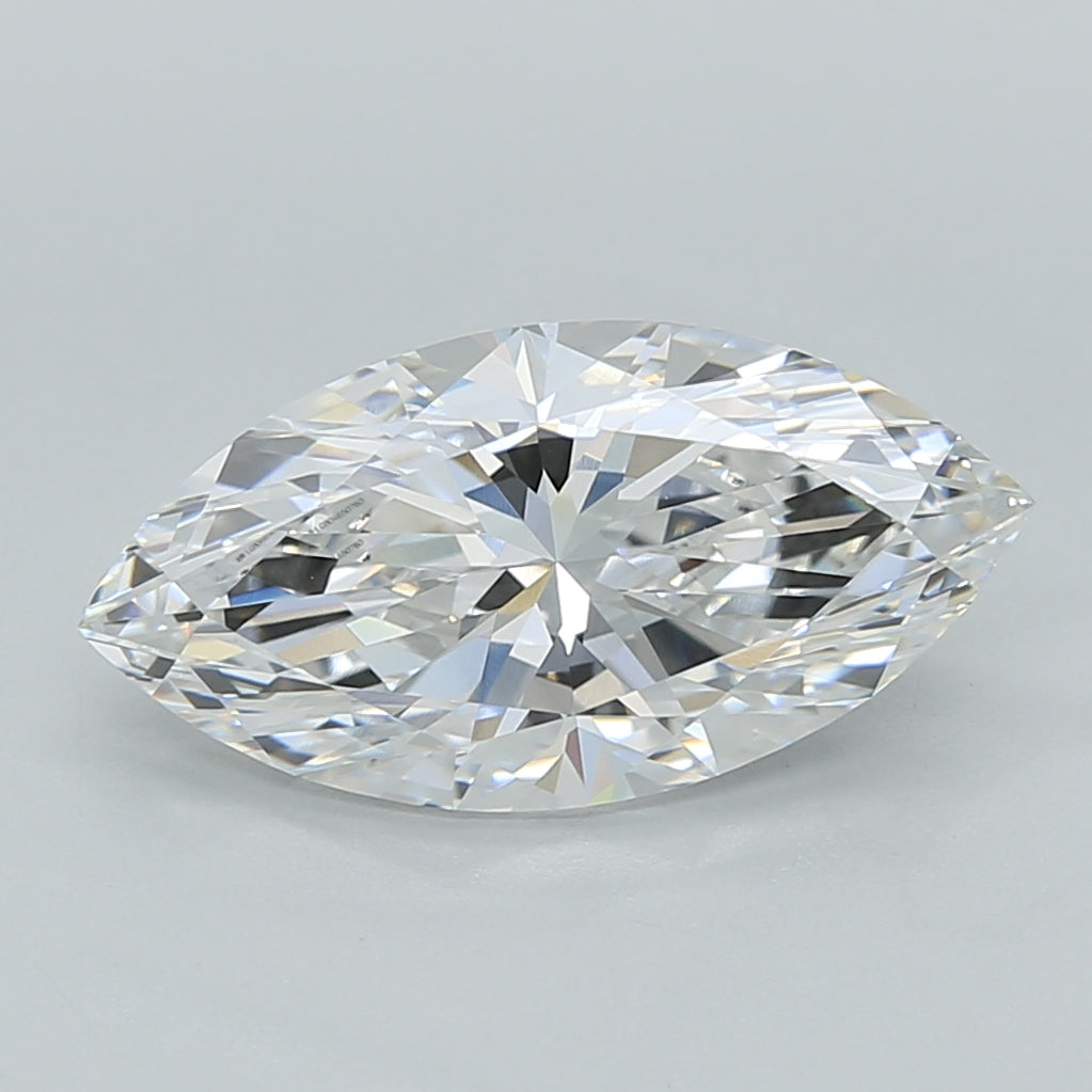 2.58 Carat Marquise Shaped, Excellent Cut, E Color, VVS2 Clarity, IGI Certified Lab Grown Diamond