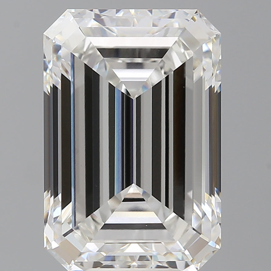 10.01 Carat Emerald Shaped, Ideal Cut, F Color, VVS2 Clarity, IGI Certified Lab Grown Diamond