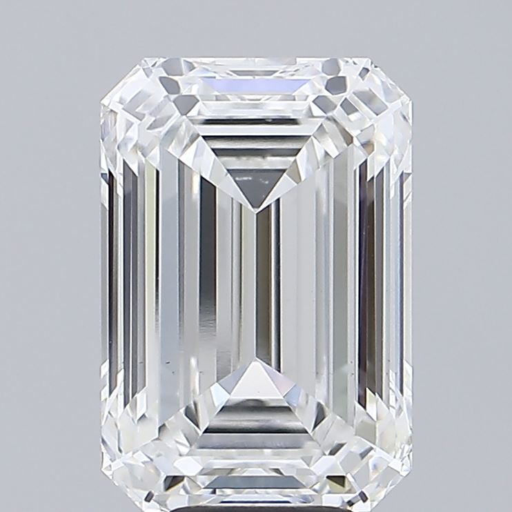 7.19 Carat Emerald Shaped, Ideal Cut, F Color, VS1 Clarity, IGI Certified Lab Grown Diamond