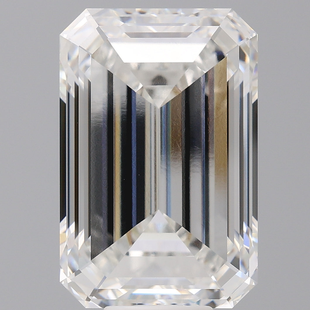 12.60 Carat Emerald Shaped, Ideal Cut, E Color, VVS2 Clarity, IGI Certified Lab Grown Diamond