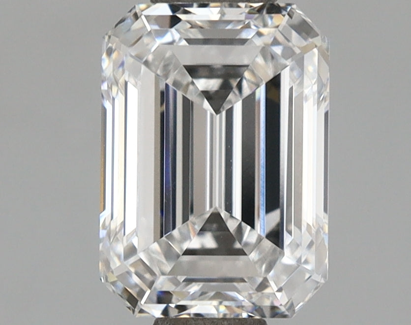1.55 Carat Emerald Shaped, Ideal Cut, D Color, VVS1 Clarity, IGI Certified Lab Grown Diamond