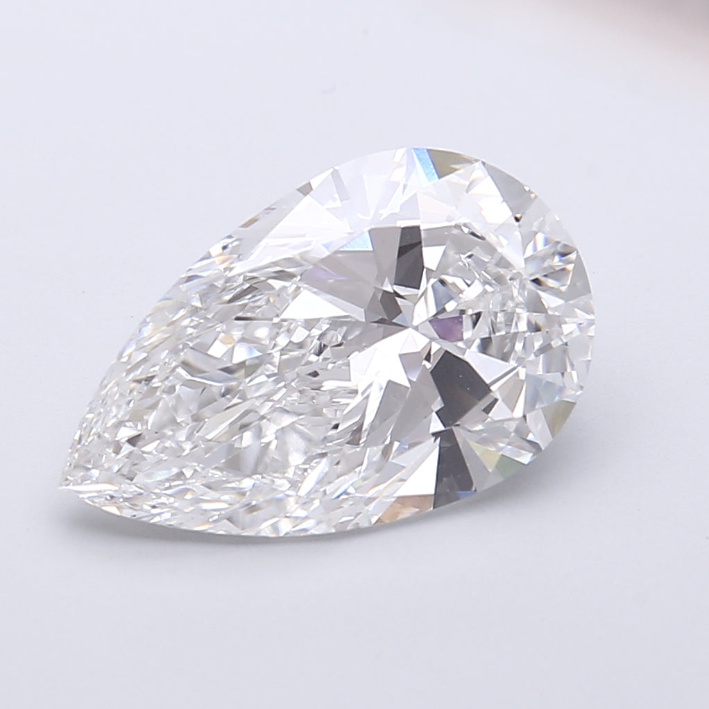 4.08 Carat Pear Shaped, Very Good Cut, D Color, VS1 Clarity, IGI Certified Lab Grown Diamond