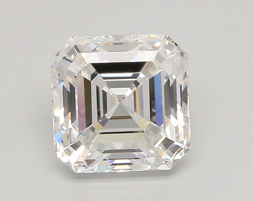 4.01 Carat Asscher Shaped, Ideal Cut, E Color, VVS2 Clarity, IGI Certified Lab Grown Diamond