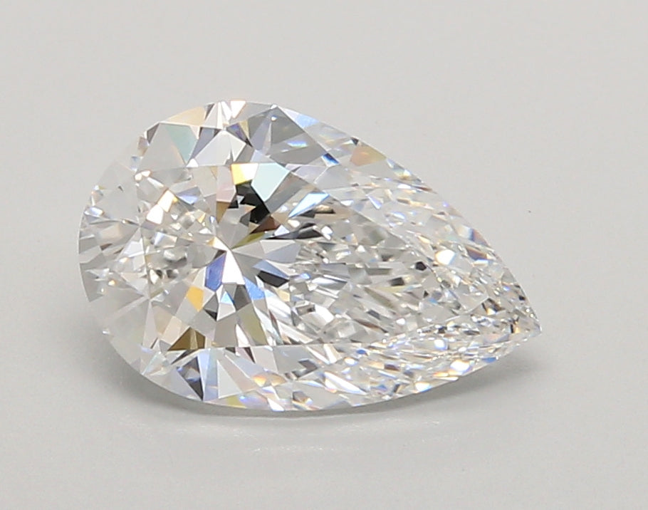 2.02 Carat Pear Shaped, Ideal Cut, D Color, VVS2 Clarity, IGI Certified Lab Grown Diamond