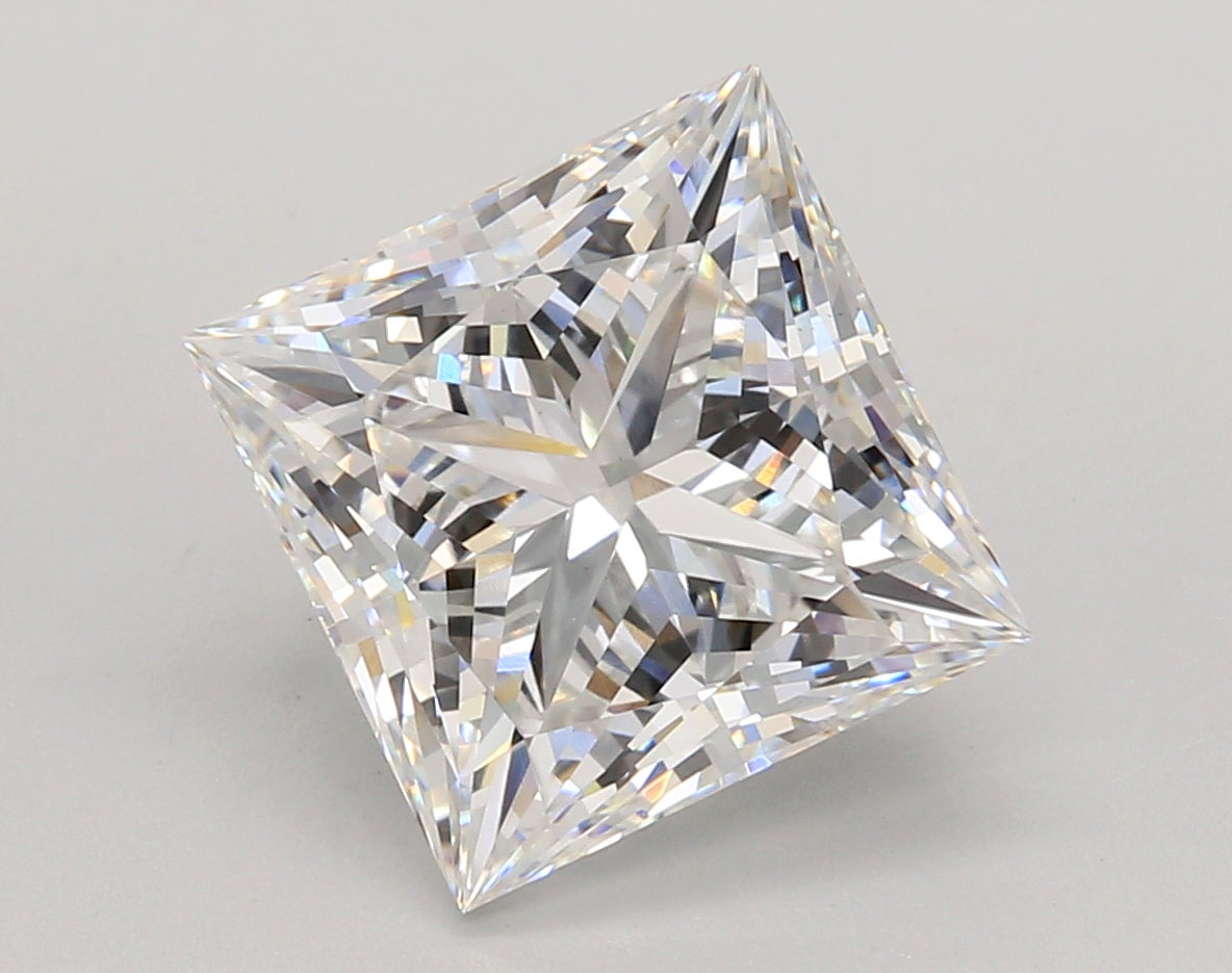 5.07 Carat Princess Shaped, Ideal Cut, E Color, VS1 Clarity, IGI Certified Lab Grown Diamond