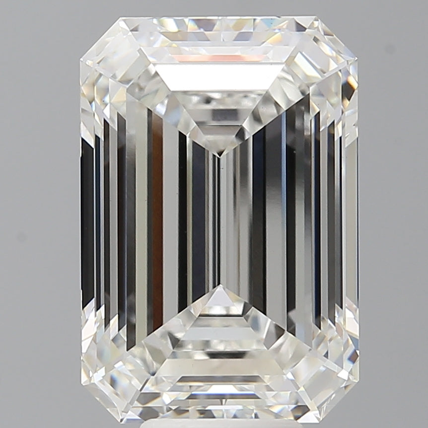 9.09 Carat Emerald Shaped, Ideal Cut, F Color, VS1 Clarity, IGI Certified Lab Grown Diamond