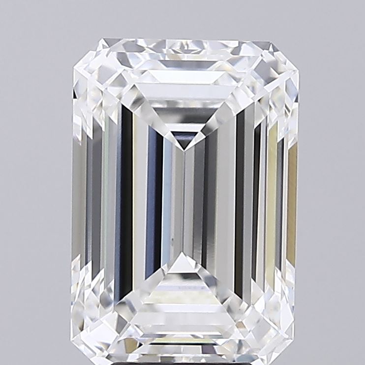 6.00 Carat Emerald Shaped, Ideal Cut, F Color, VS1 Clarity, IGI Certified Lab Grown Diamond