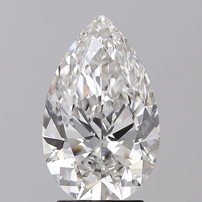3.06 Carat Pear Shaped, Ideal Cut, G Color, VS1 Clarity, IGI Certified Lab Grown Diamond