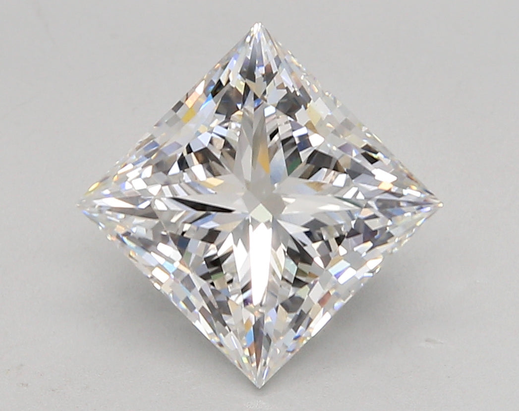 4.32 Carat Princess Shaped, Ideal Cut, F Color, VS1 Clarity, IGI Certified Lab Grown Diamond