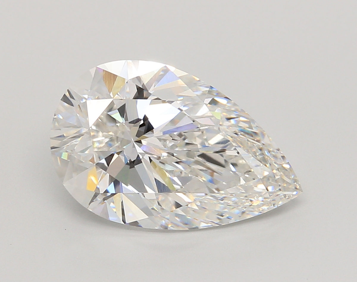 5.05 Carat Pear Shaped, Ideal Cut, E Color, VVS2 Clarity, IGI Certified Lab Grown Diamond