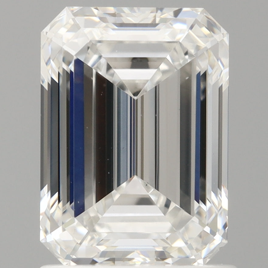 1.57 Carat Emerald Shaped, Ideal Cut, D Color, VS1 Clarity, IGI Certified Lab Grown Diamond