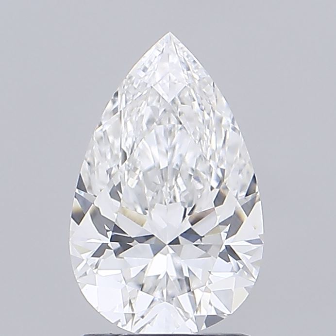 1.56 Carat Pear Shaped, Ideal Cut, E Color, VVS2 Clarity, IGI Certified Lab Grown Diamond