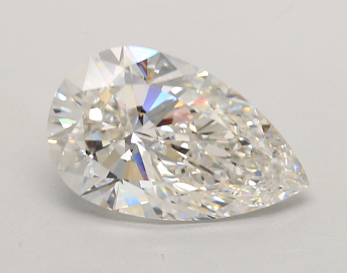 5.04 Carat Pear Shaped, Ideal Cut, F Color, VS1 Clarity, IGI Certified Lab Grown Diamond