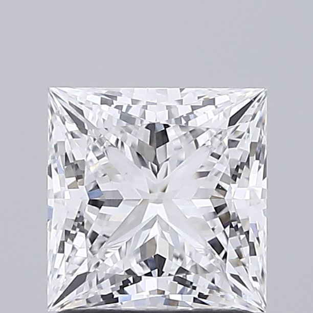 1.57 Carat Princess Shaped, Ideal Cut, D Color, VVS2 Clarity, IGI Certified Lab Grown Diamond