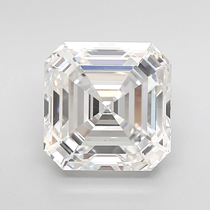 3.08 Carat Asscher Shaped, Ideal Cut, E Color, VVS2 Clarity, IGI Certified Lab Grown Diamond