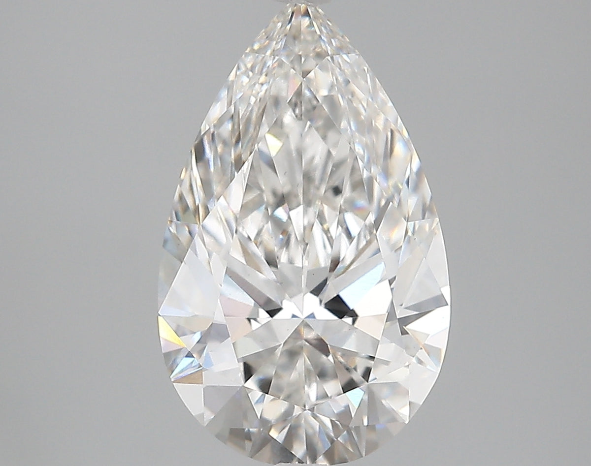 3.81 Carat Pear Shaped, Very Good Cut, F Color, VS1 Clarity, IGI Certified Lab Grown Diamond