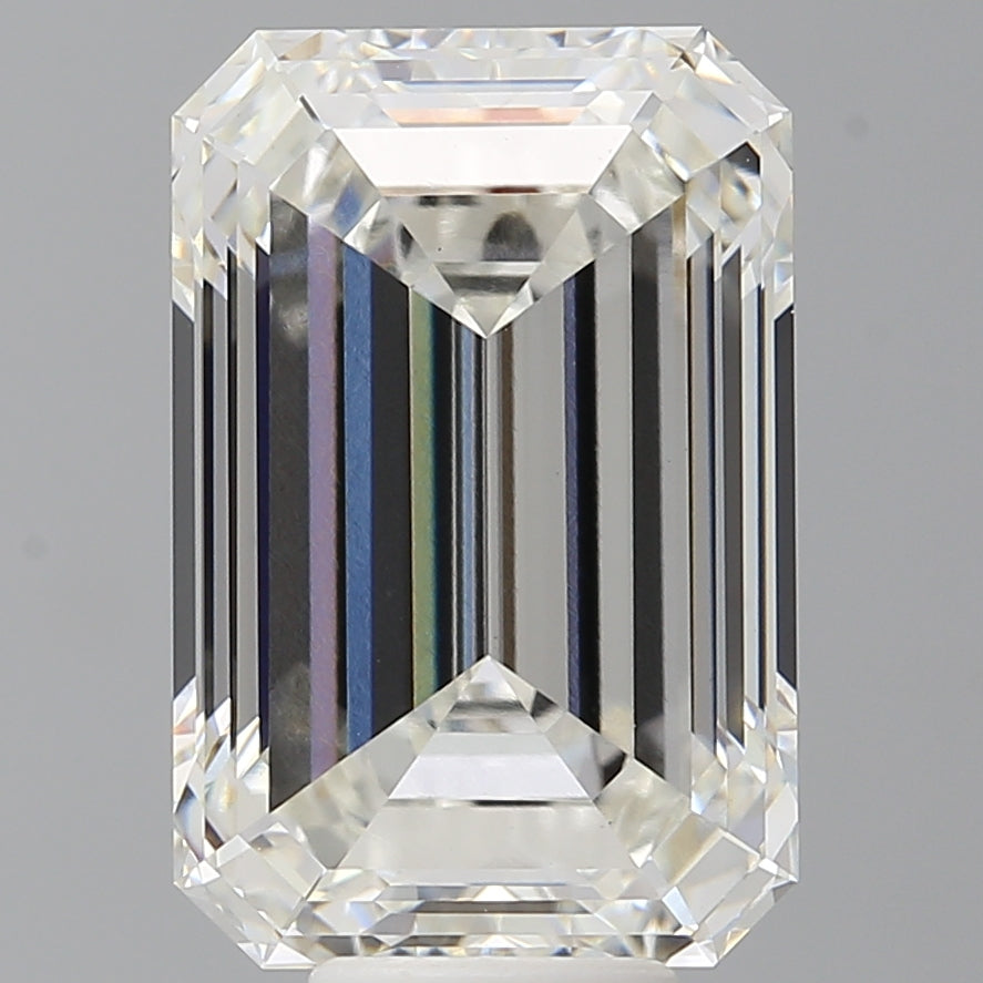 9.59 Carat Emerald Shaped, Ideal Cut, G Color, VVS2 Clarity, IGI Certified Lab Grown Diamond