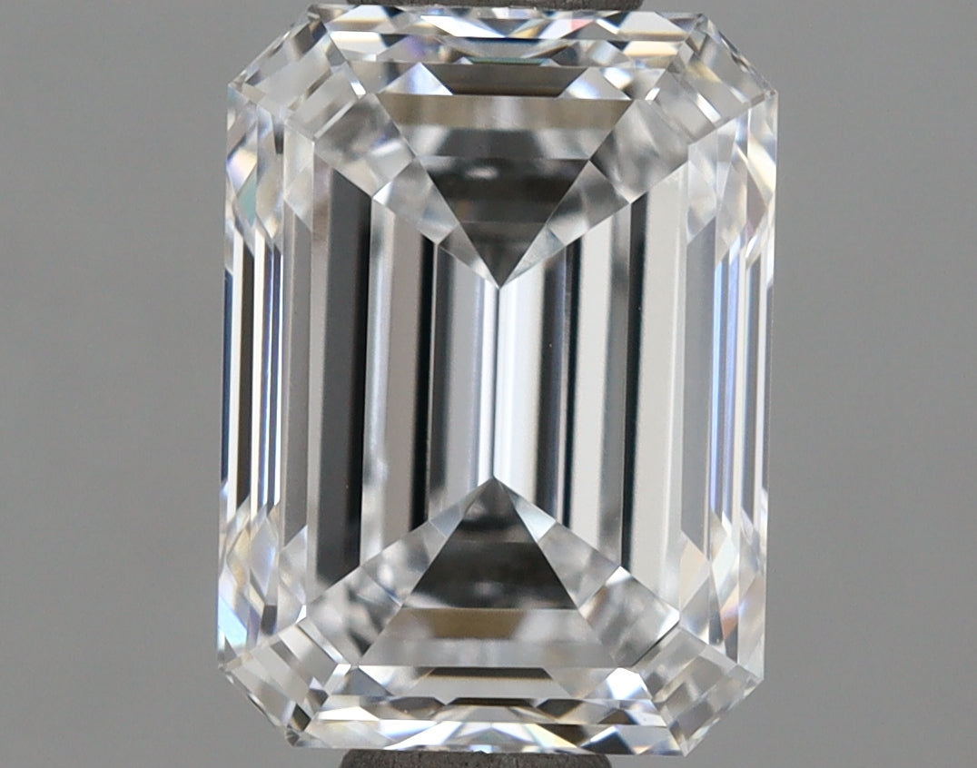 1.55 Carat Emerald Shaped, Ideal Cut, D Color, VVS1 Clarity, IGI Certified Lab Grown Diamond