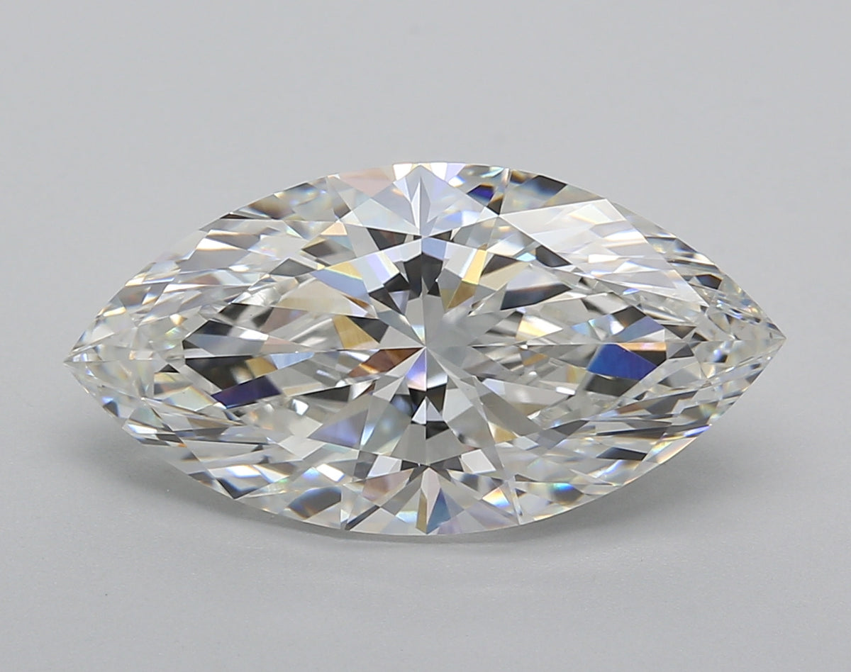 5.02 Carat Marquise Shaped, Excellent Cut, F Color, VVS2 Clarity, IGI Certified Lab Grown Diamond